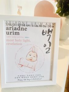 100 Days Celebration Baekil 백일 letter